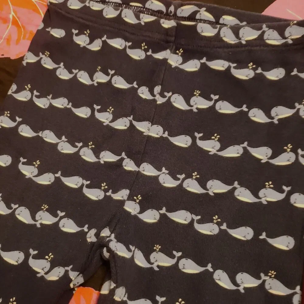 Gymboree Lot of 2 Leggings Whale Watching Line Size 5 Nautical Beach Vacay